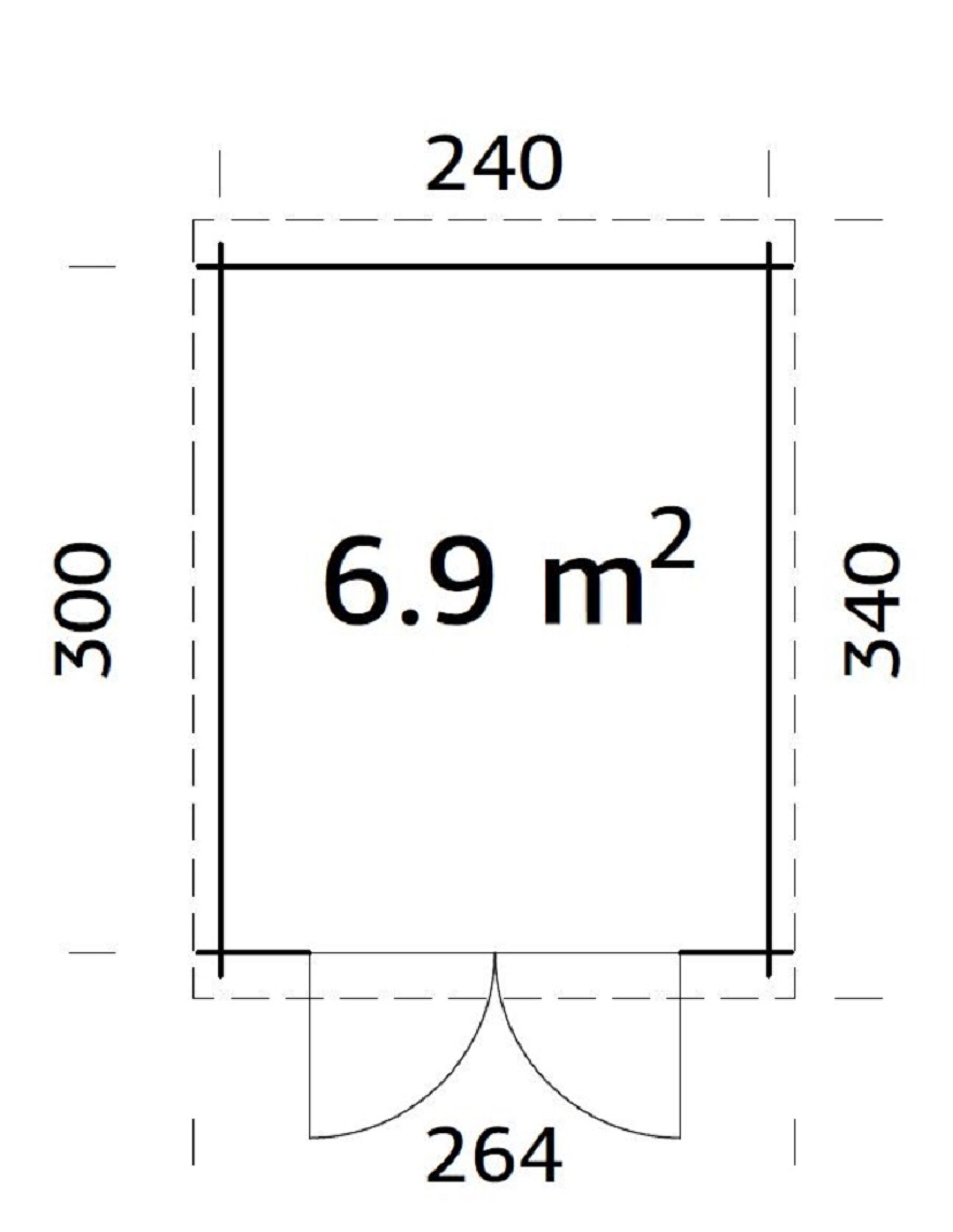 Gartenhaus Ella 6,9 m² Hellbraun 