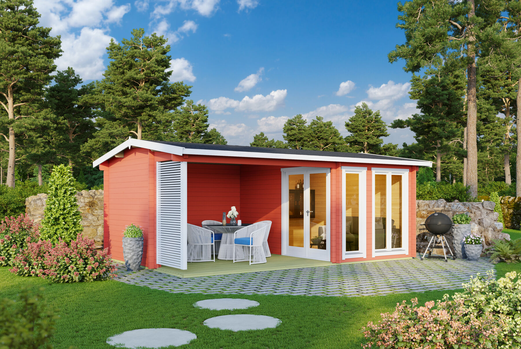 Gartenhaus Torquay 44 Schwedenrot