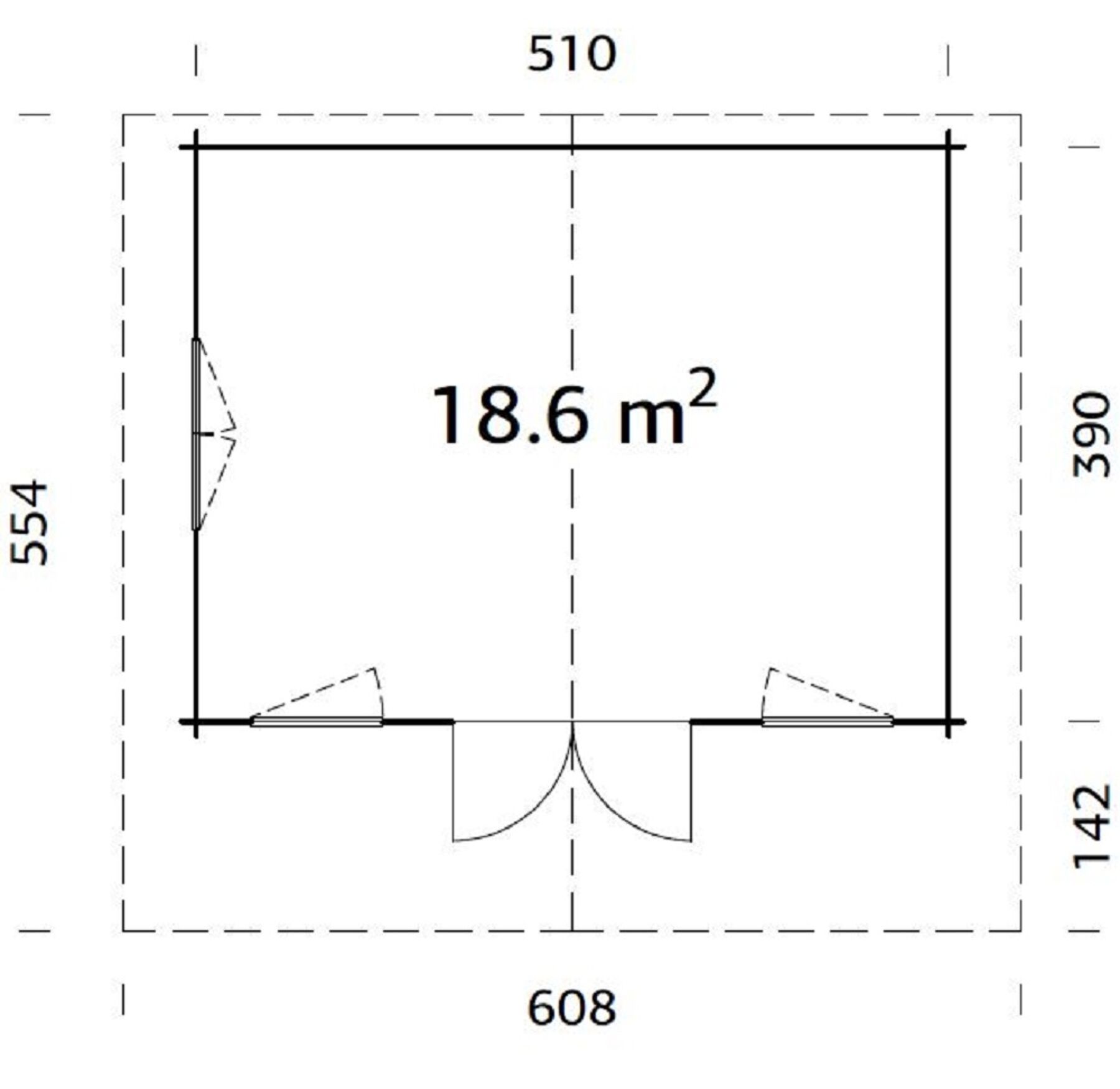 Palmako Gartenhaus Helena 18,6 m² Grau