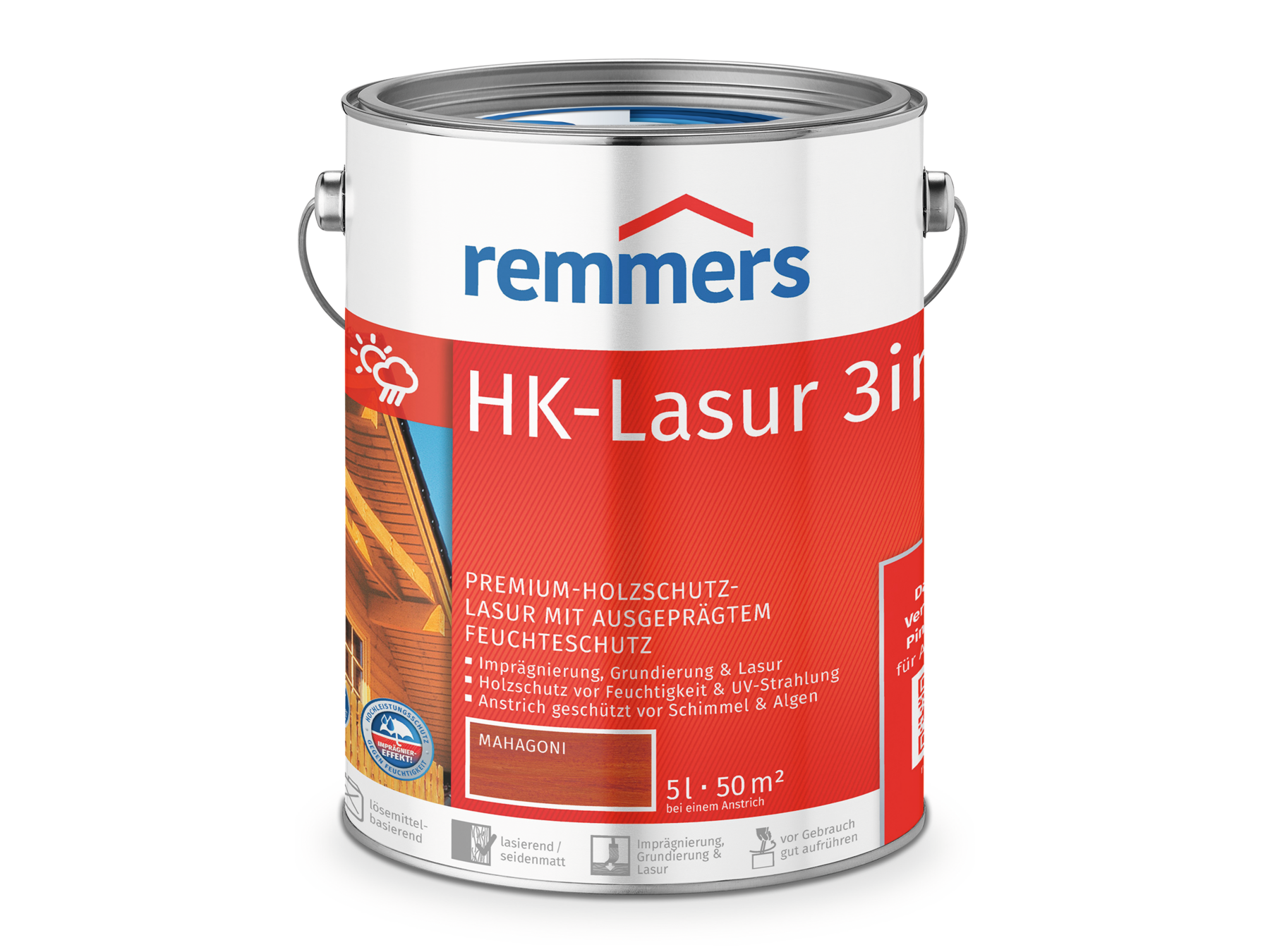 HK Lasur - Premium-Holzschutz 5 Liter Mahagoni