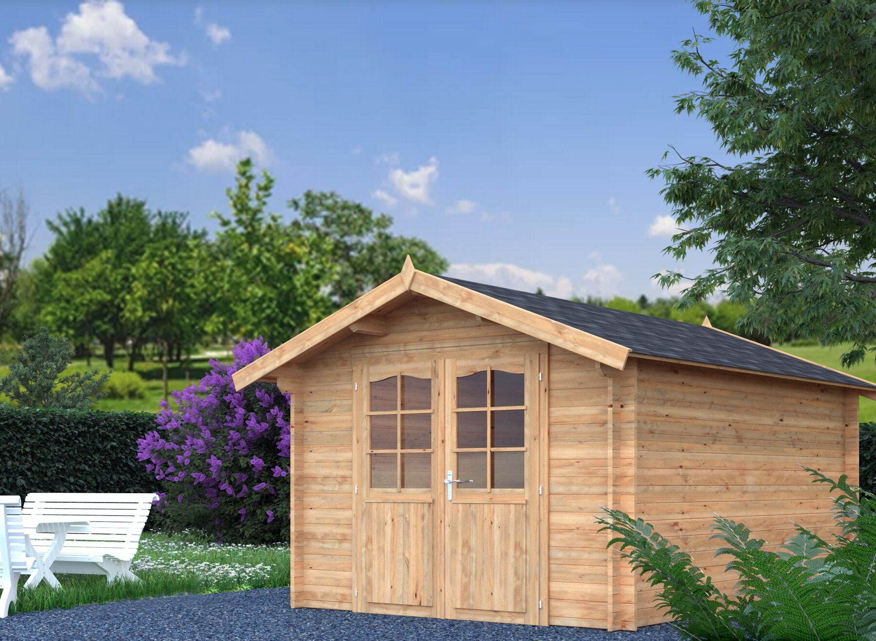 Gartenhaus Lotta 10,0 m² Hellbraun 