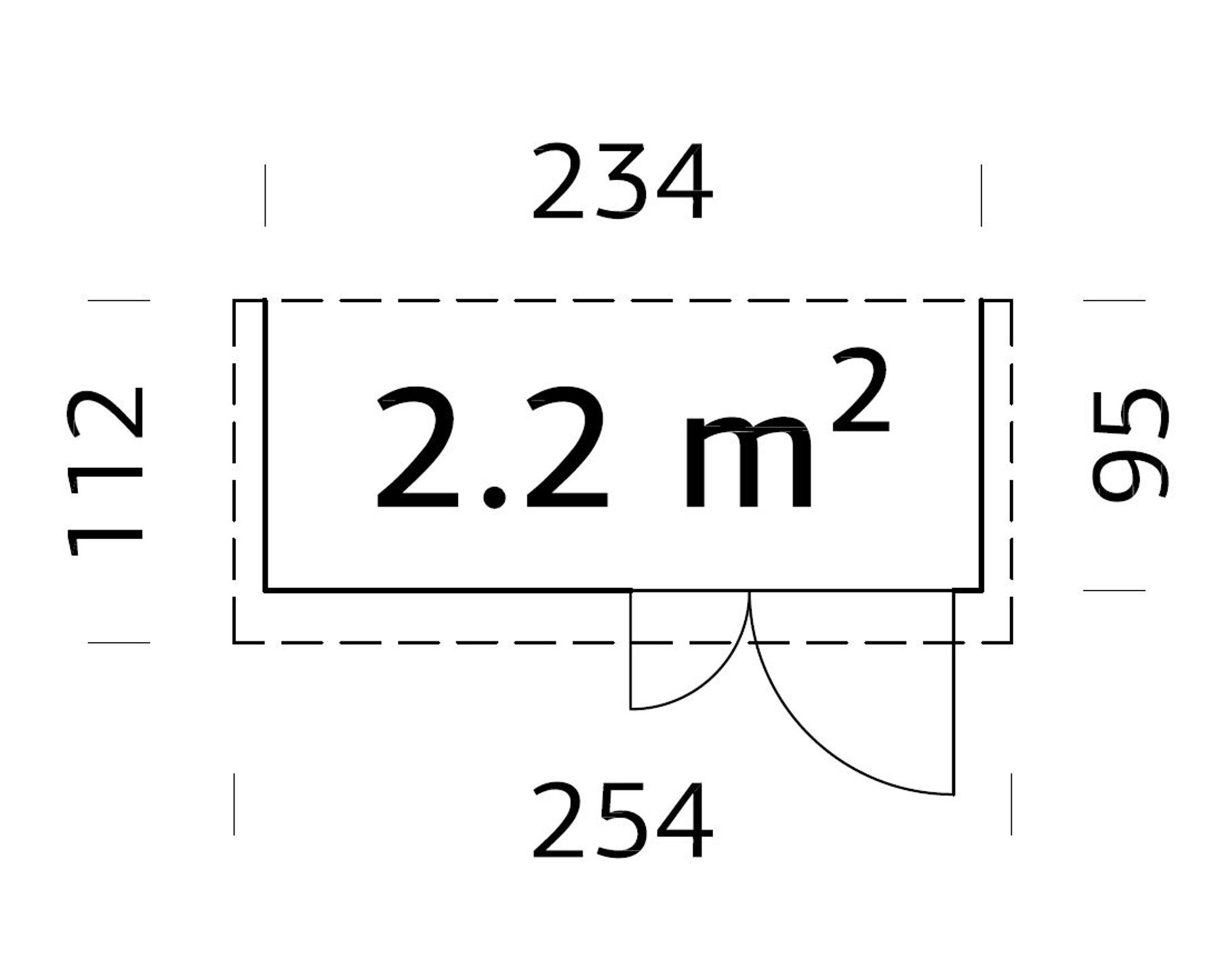 Anbauschuppen Leif 2,2 m²