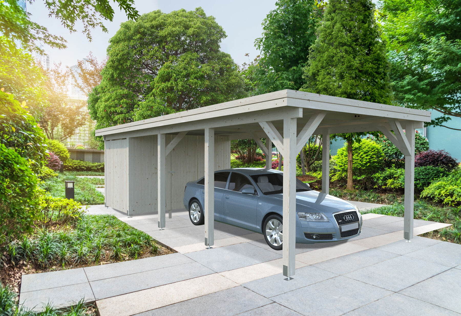 Trapezblechdach für Einzelcarport Karl 23,1 m²