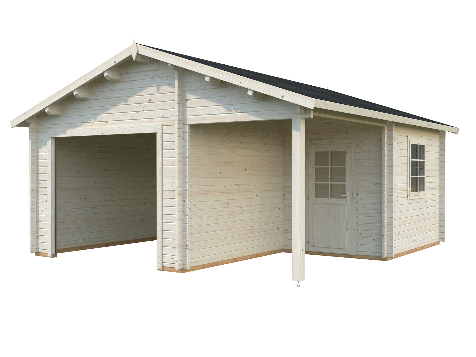 Holzgarage Roger 21,9+5,2 m² Ohne Tor
