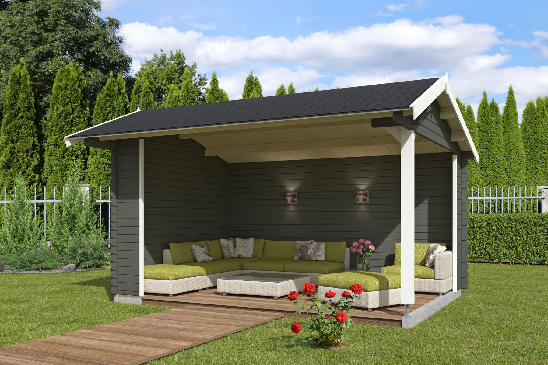 Innenarchitektur, Wohnen, Veranda, Gras, Couch
