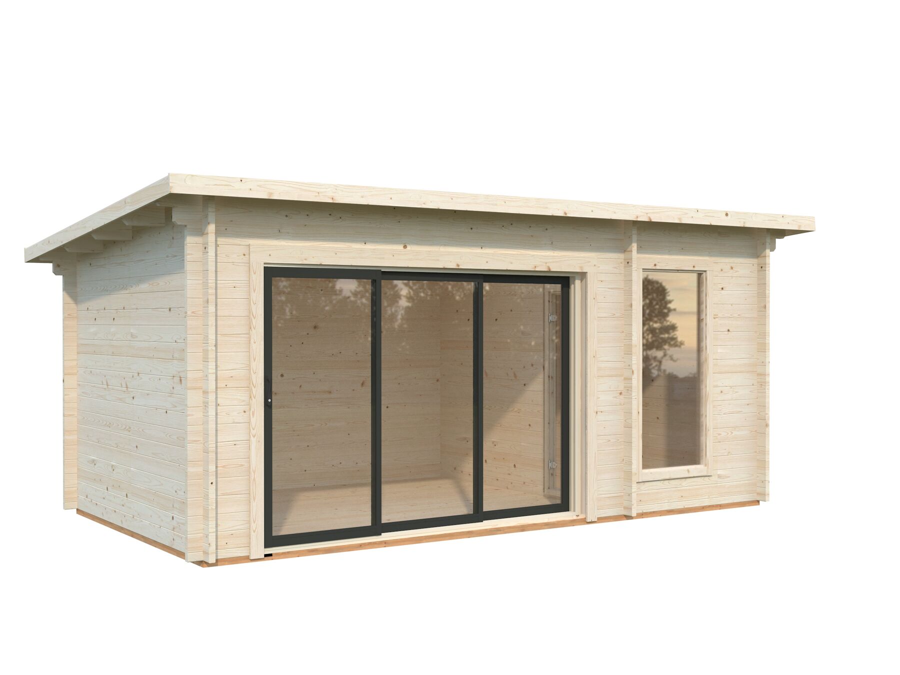 Saunahaus Sanna 12,8 m² mit Schiebetür