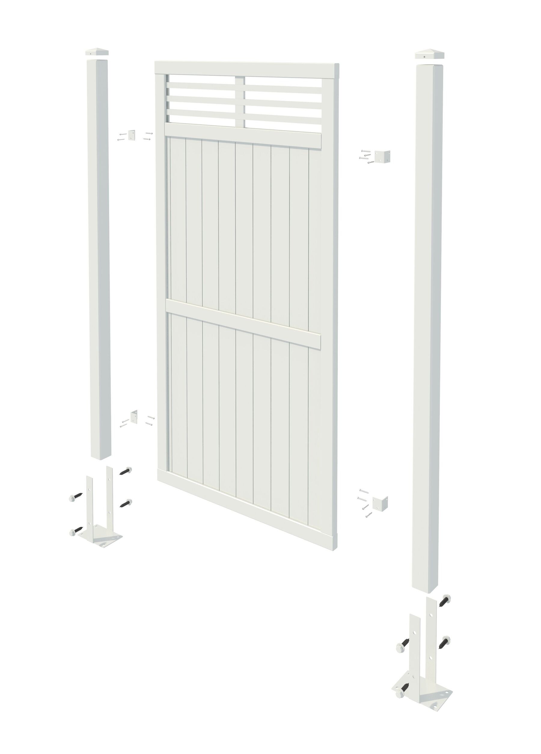 Zaunelemente Reena, 90 x 180/90 cm  Grau KDI