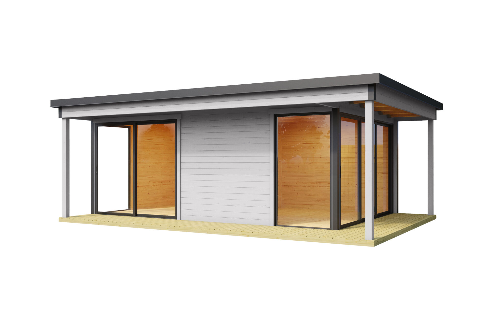 Domeo_3_Loggia_41293_Lichtgrau_white Gartenhaus Domeo 3 Loggia