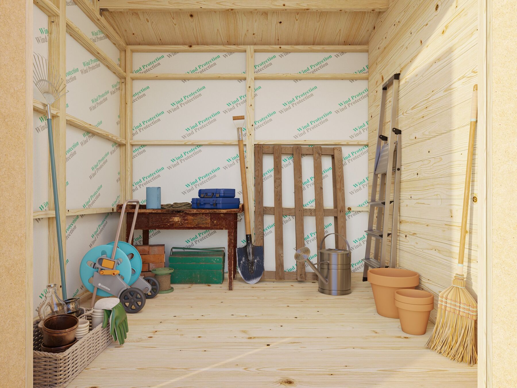 Gerätehaus Olaf 6,6 m² mit Trapezblech Anthrazit