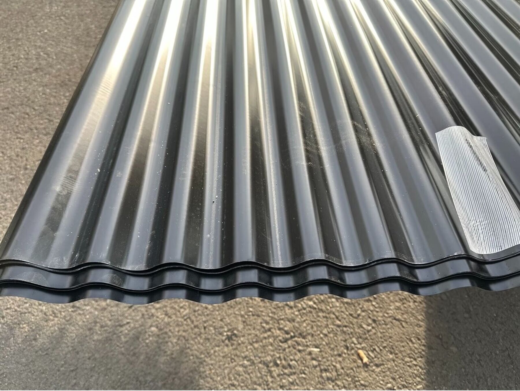 56 m² Wellblech Sonderposten 300 cm Schwarz 18/76