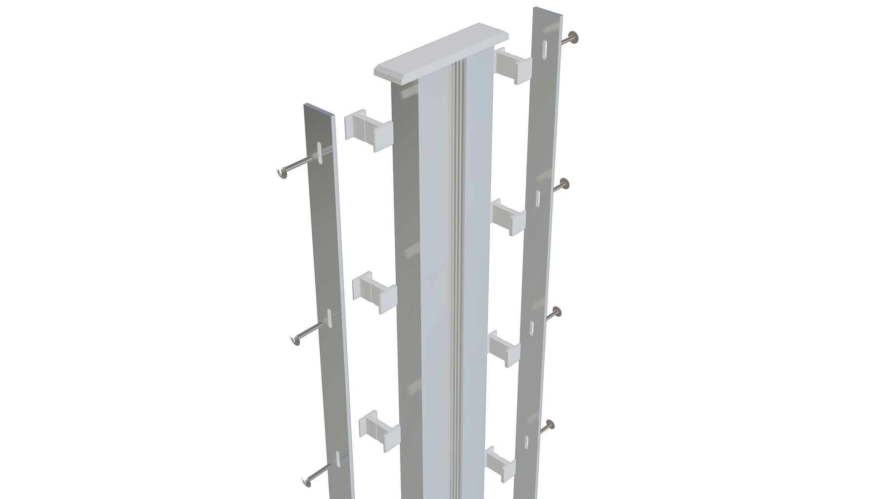 Gabionen-Pfosten, Silber 40 x 170 x 2700 mm