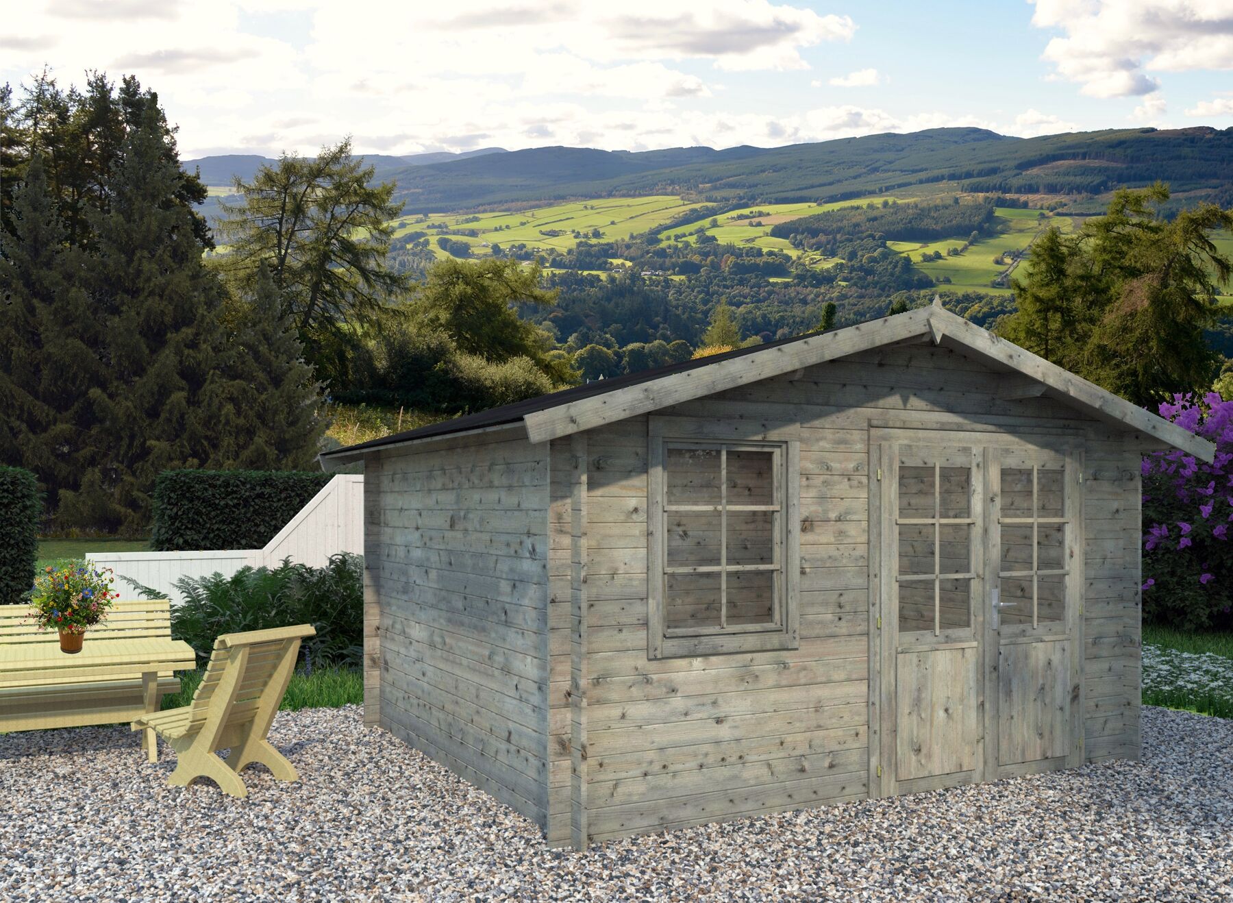 Palmako Gartenhaus Klara 10,4 m² Grau