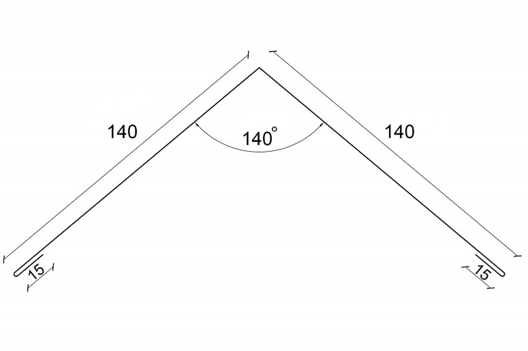 Firstbleche Anthrazit 140 x 140 x 2000 mm