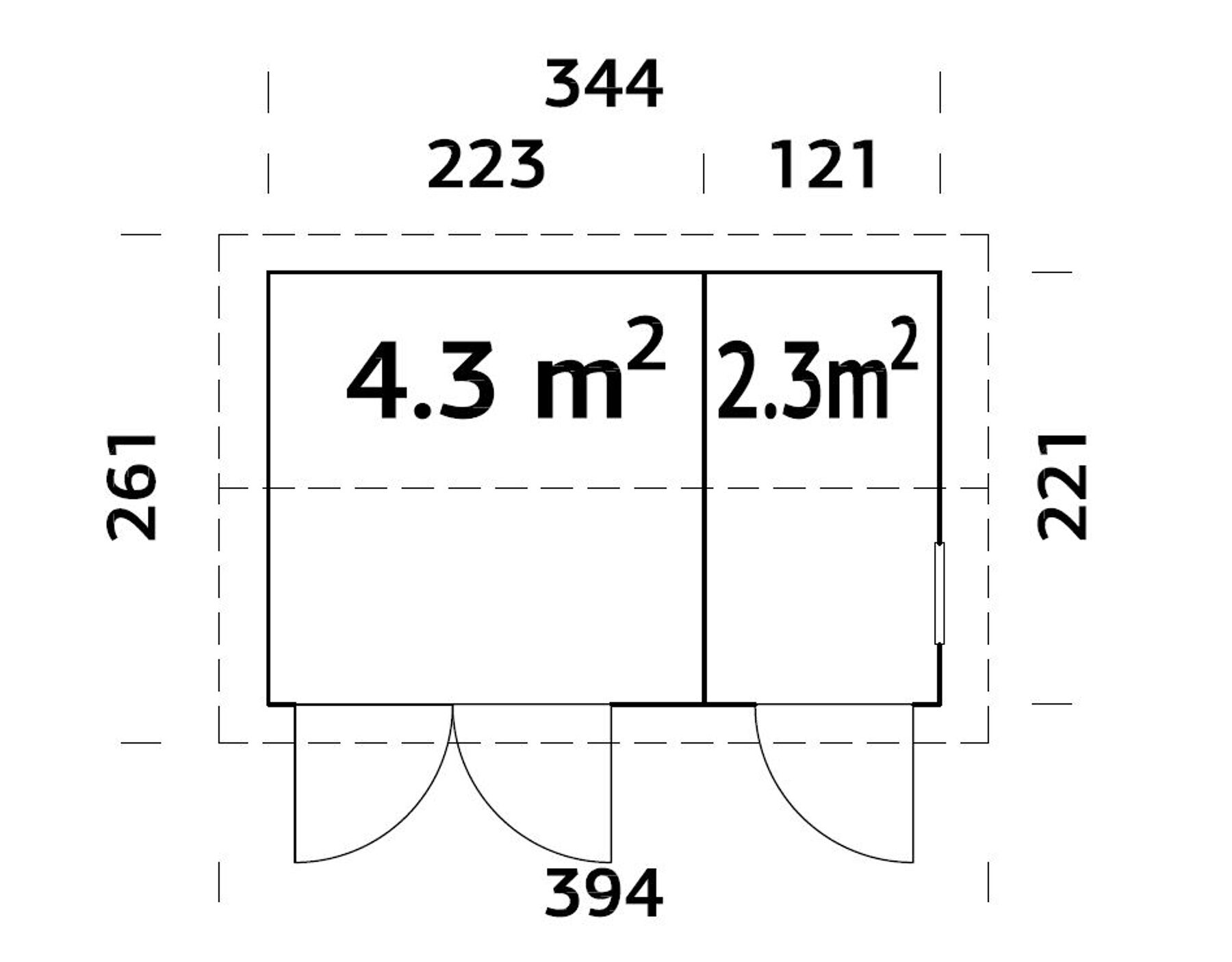 Gerätehaus Olaf 6,6 m² mit Trapezblech Anthrazit