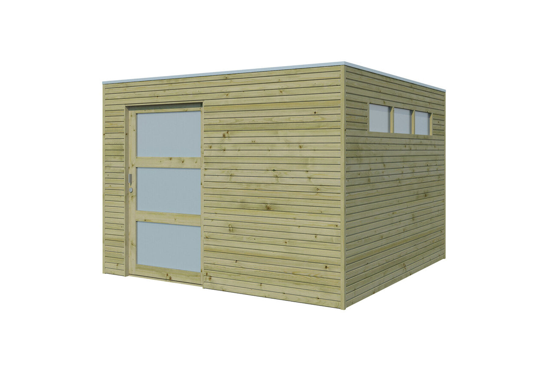 Gartenhaus David Cube 2 - 8,64 m² in KDI Grün
