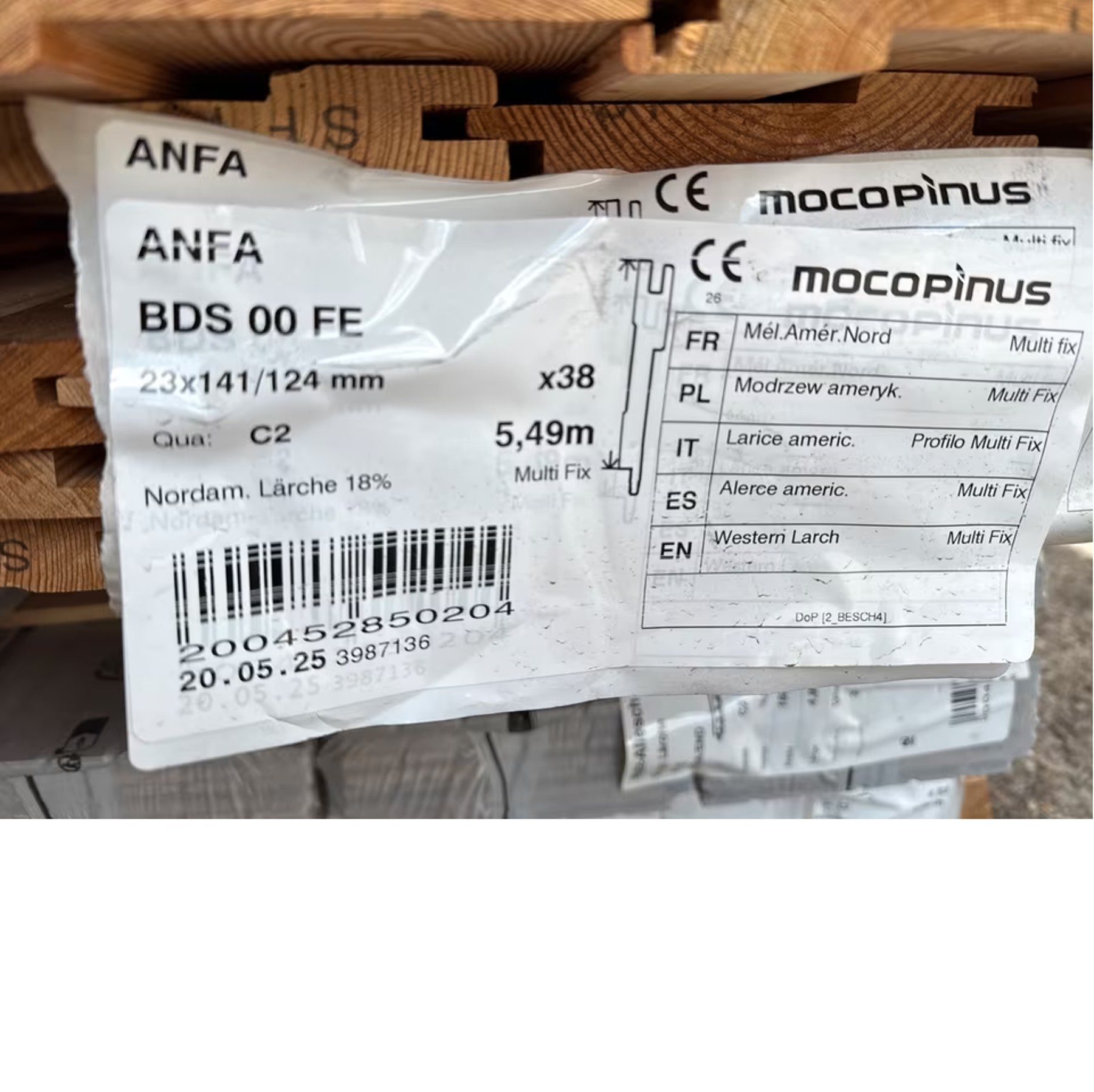 29,42 m² Lärche Profilbretter 23x141x5490 mm