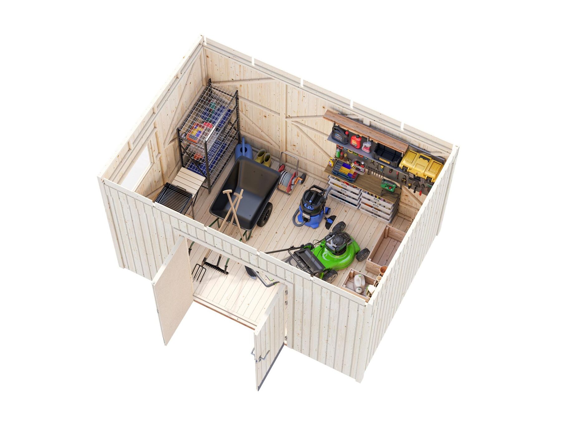 Palmako Gerätehaus Stig 8,2 m² in Dunkelgrau/Dunkelgrau mit Trapezblech Silber