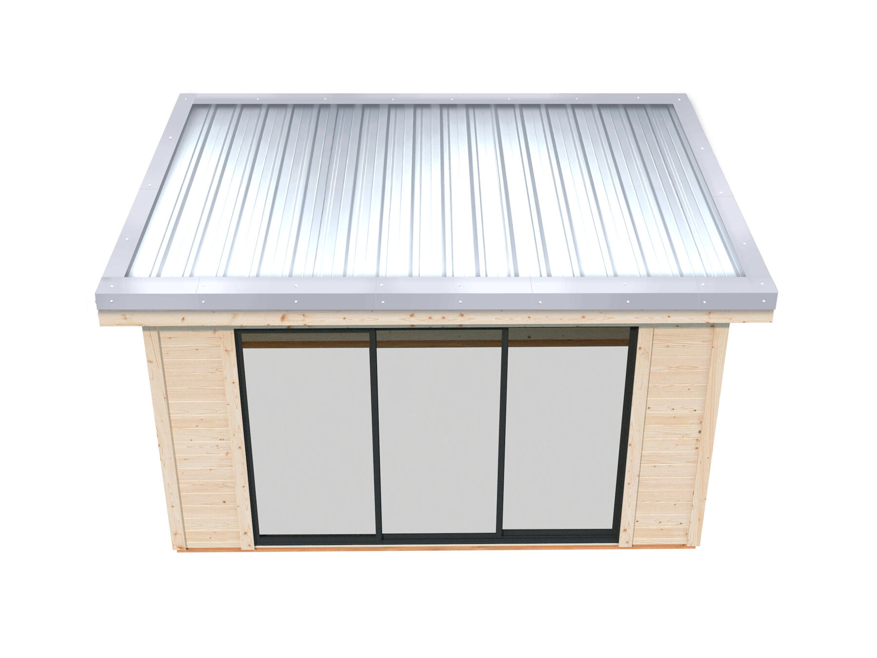 Trapezblech Dachpaket für Gartenhaus Pultdach 30,1-35 m² Silber - Komplettset inkl. Zubehör 