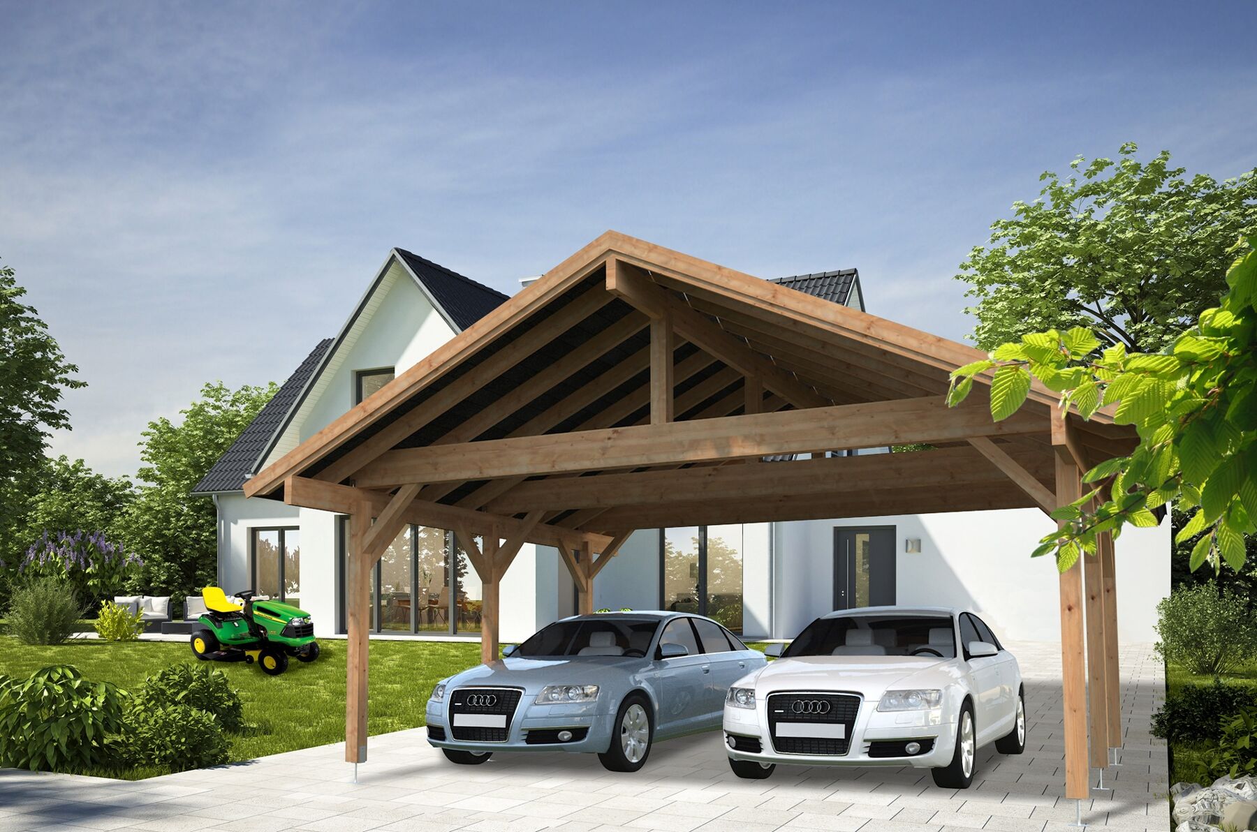 Doppelcarport Robert 20,6 m² Hellbraun