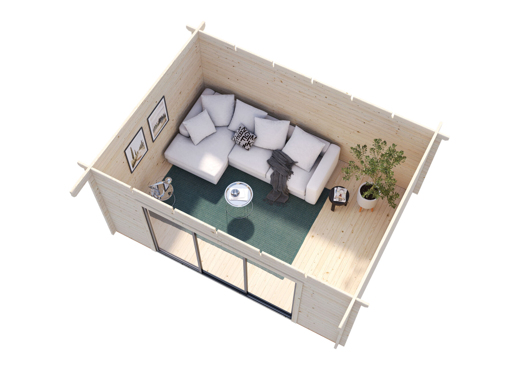 Modernes Gartenhaus Lea 14,2 m² mit Schiebetür Modernes Gartenhaus Lea 14,2 m² mit Schiebetür