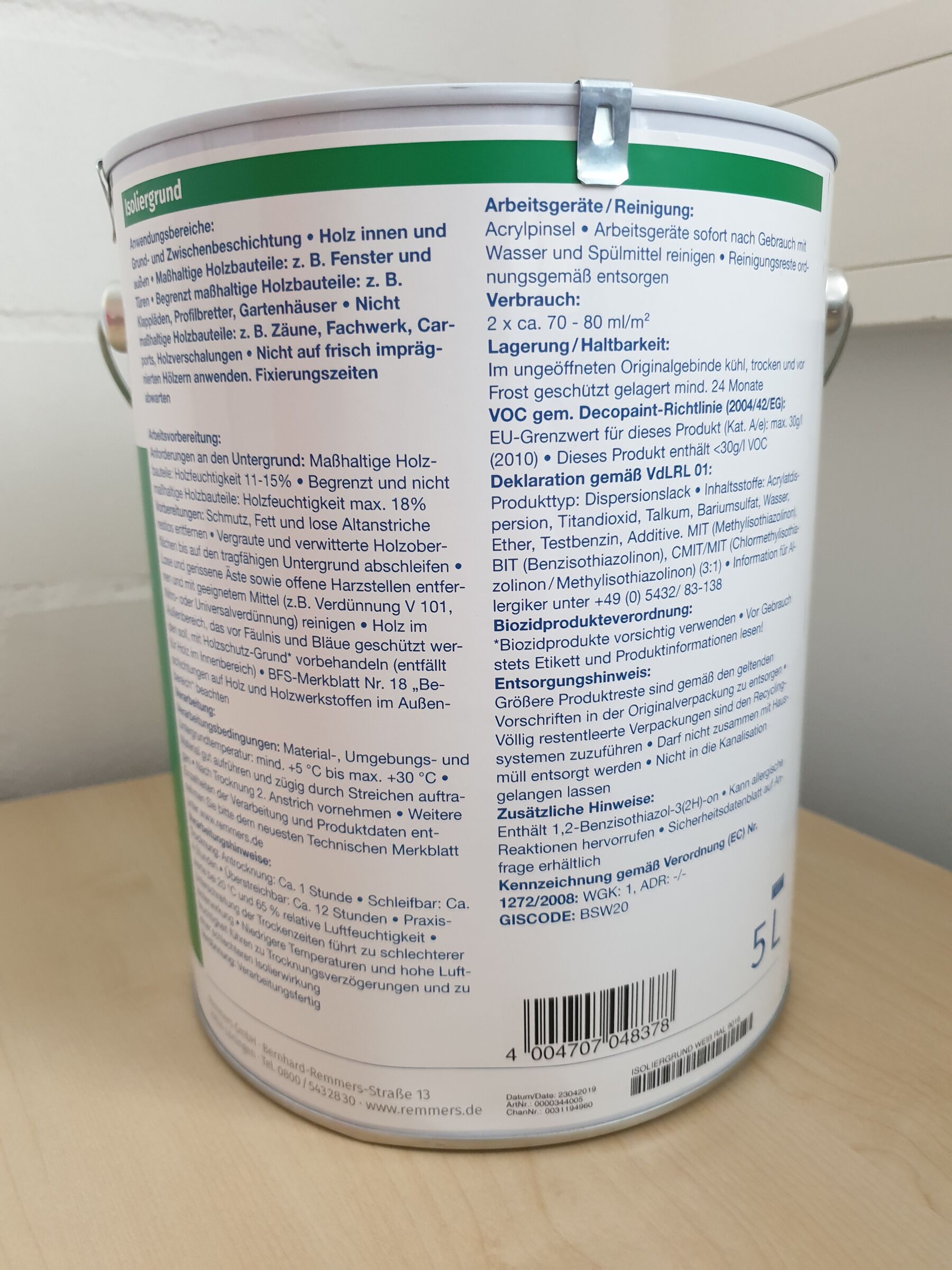 Isoliergrund Weiß 2,5 L.