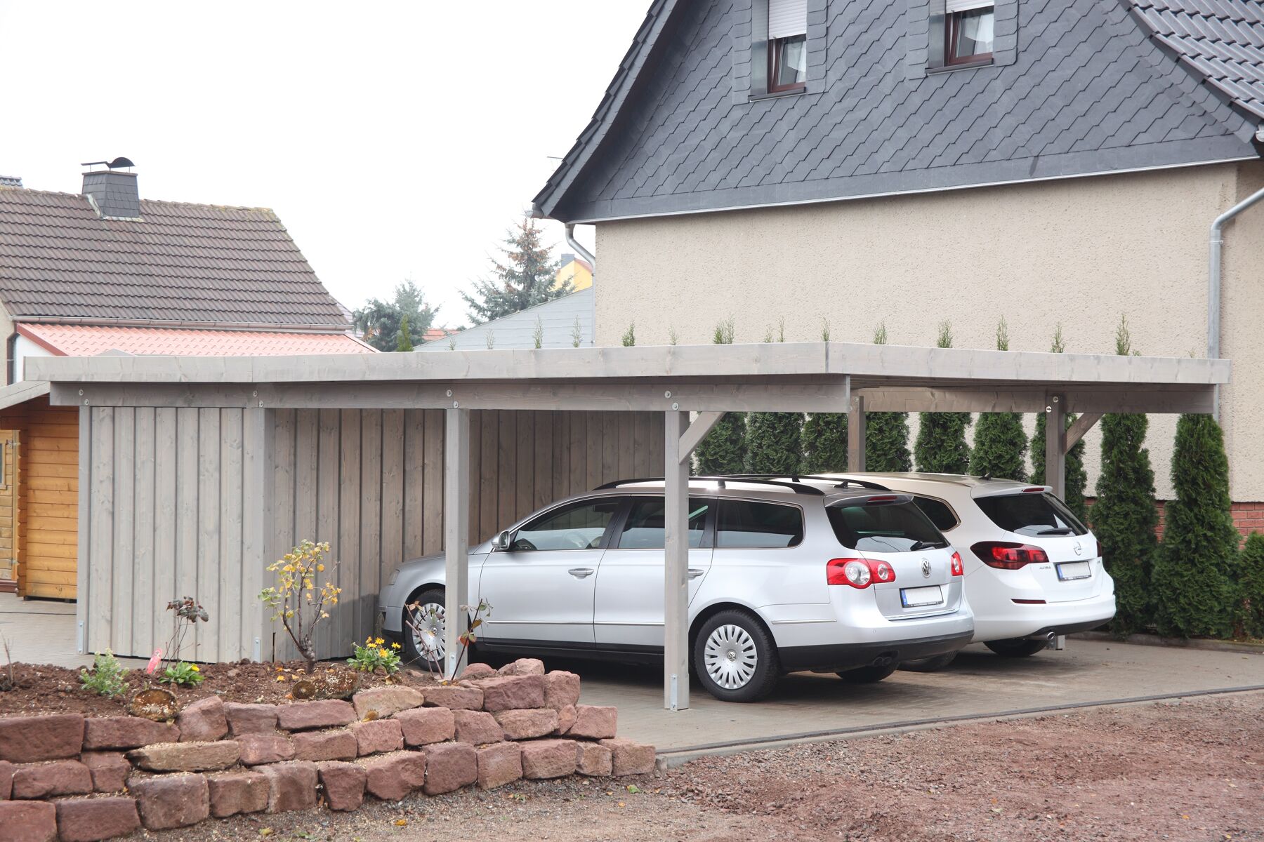 Trapezblechdach für Doppelcarport Usedom 2