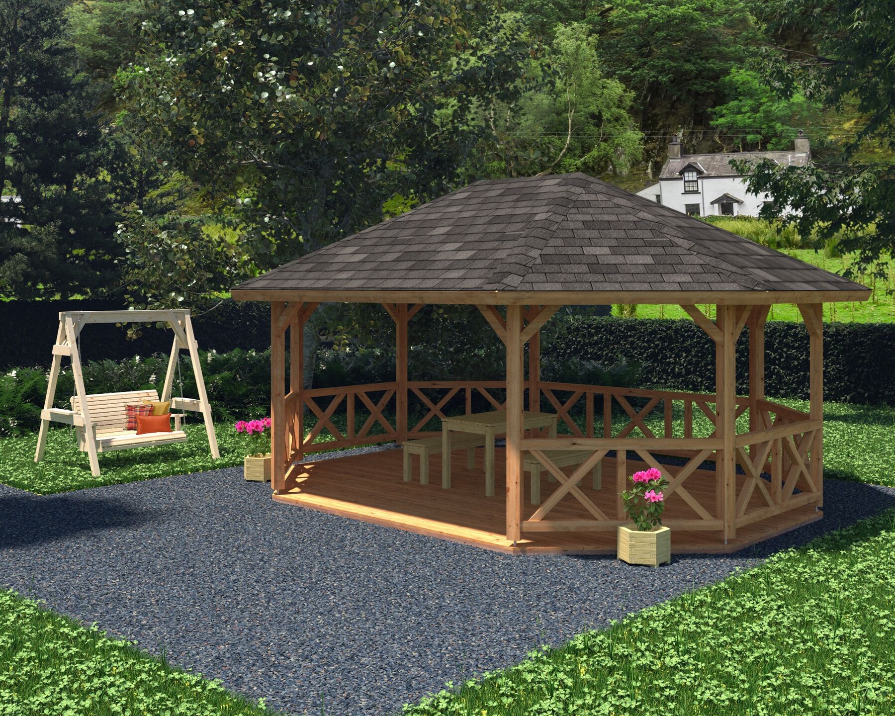 Pavillon Betty 25,0 m² Hellbraun