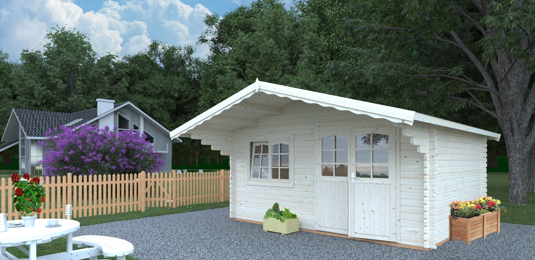 Palmako Gartenhaus Sally 15,5 m² Transparent 