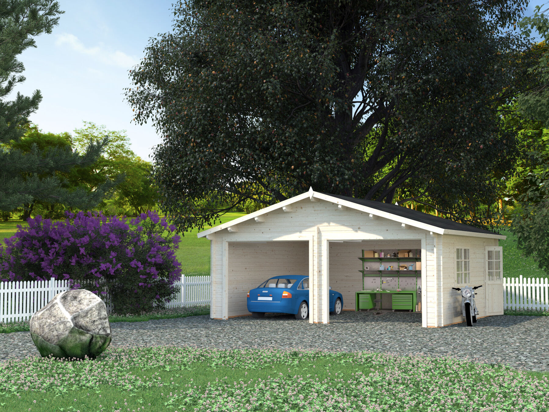 Holzgarage Roger 28,4 m² Ohne Tor