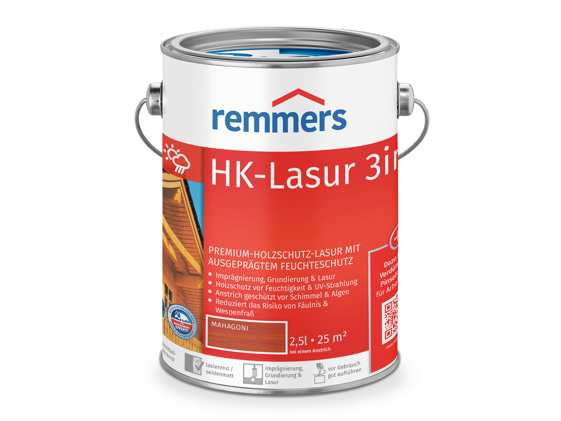 HK Lasur - Premium-Holzschutz 2,5 Liter Mahagoni
