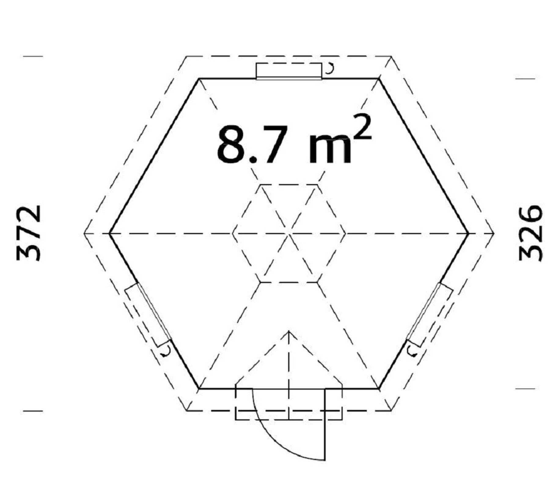 Grillkota Eva 8,7 m² Hellbraun