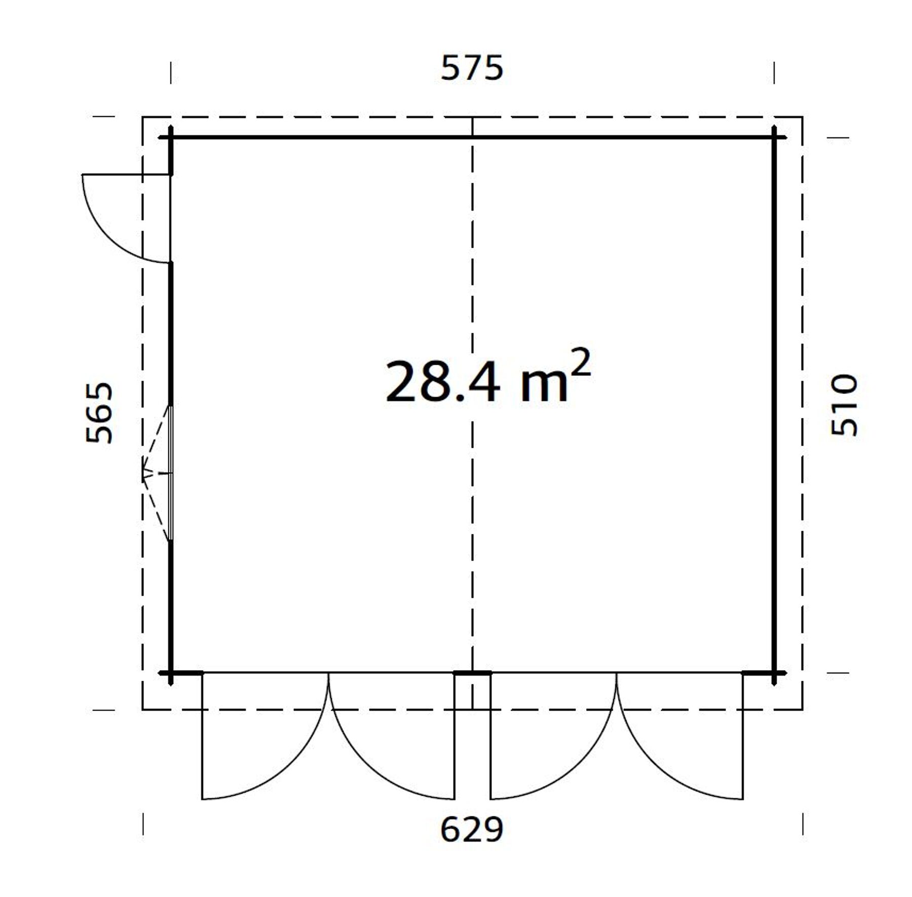 Holzgarage Roger 28,4 m² Mit Holztor