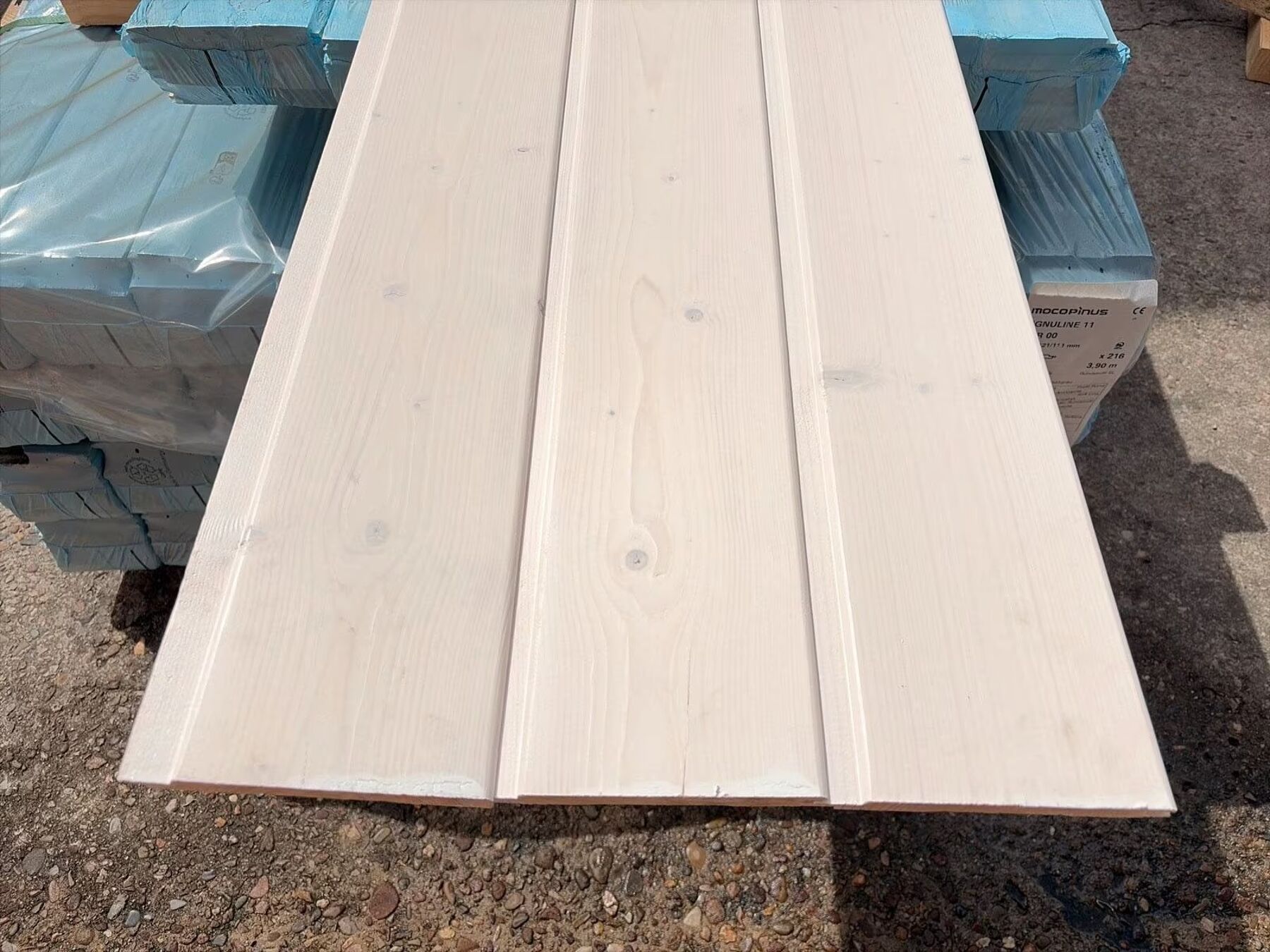 48,62 m² Fichte Profilholz Weiss, 13.5x146x4500 mm