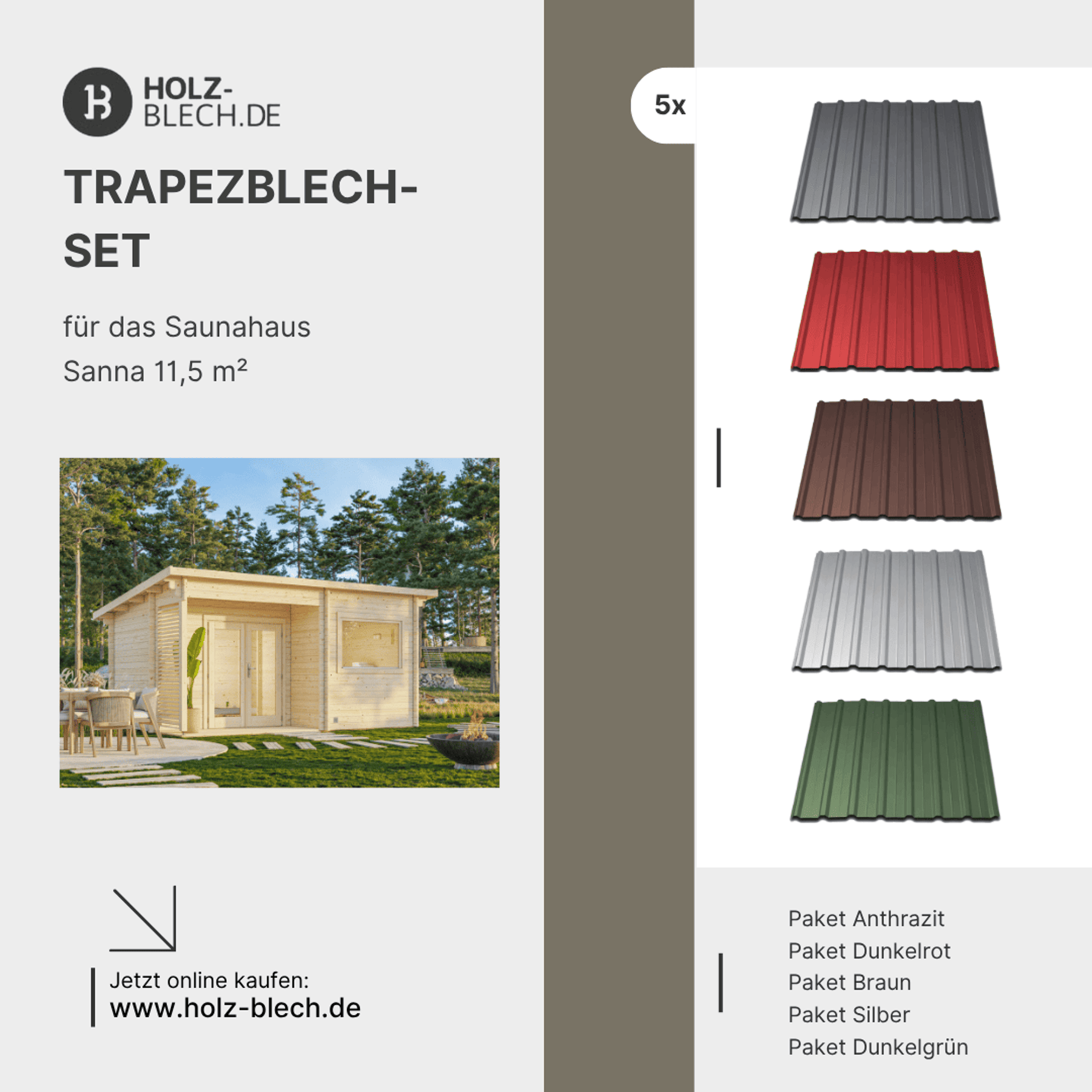 Trapezblech Set für Saunahaus Sanna 11,5 m² Architektur, Gebäude, Wohnen, Haus, Dach