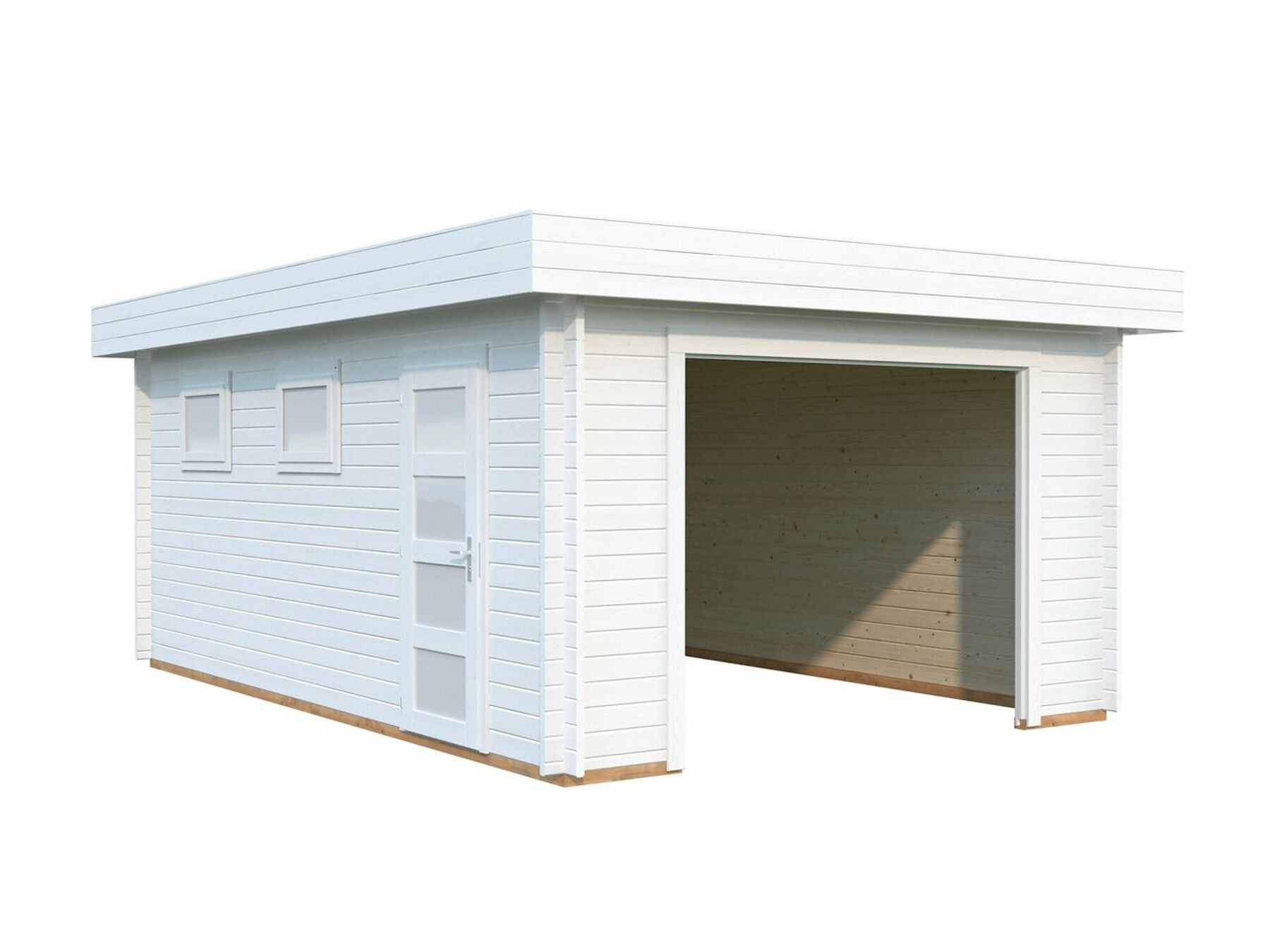 Palmako Holzgarage Rasmus 19,0 m² ohne Tor in Weiß/Weiß