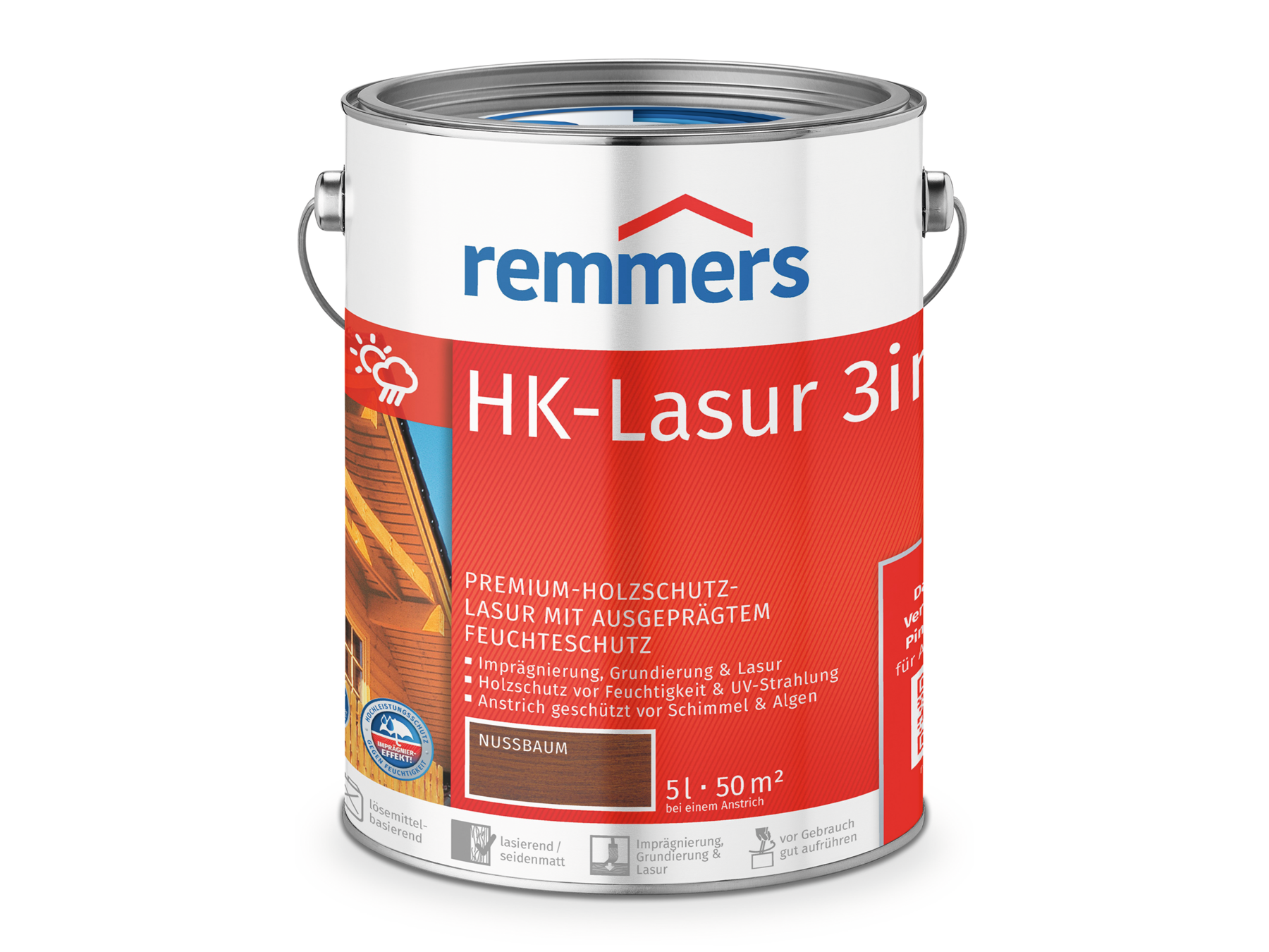 HK Lasur - Premium-Holzschutz 5 Liter Nussbaum