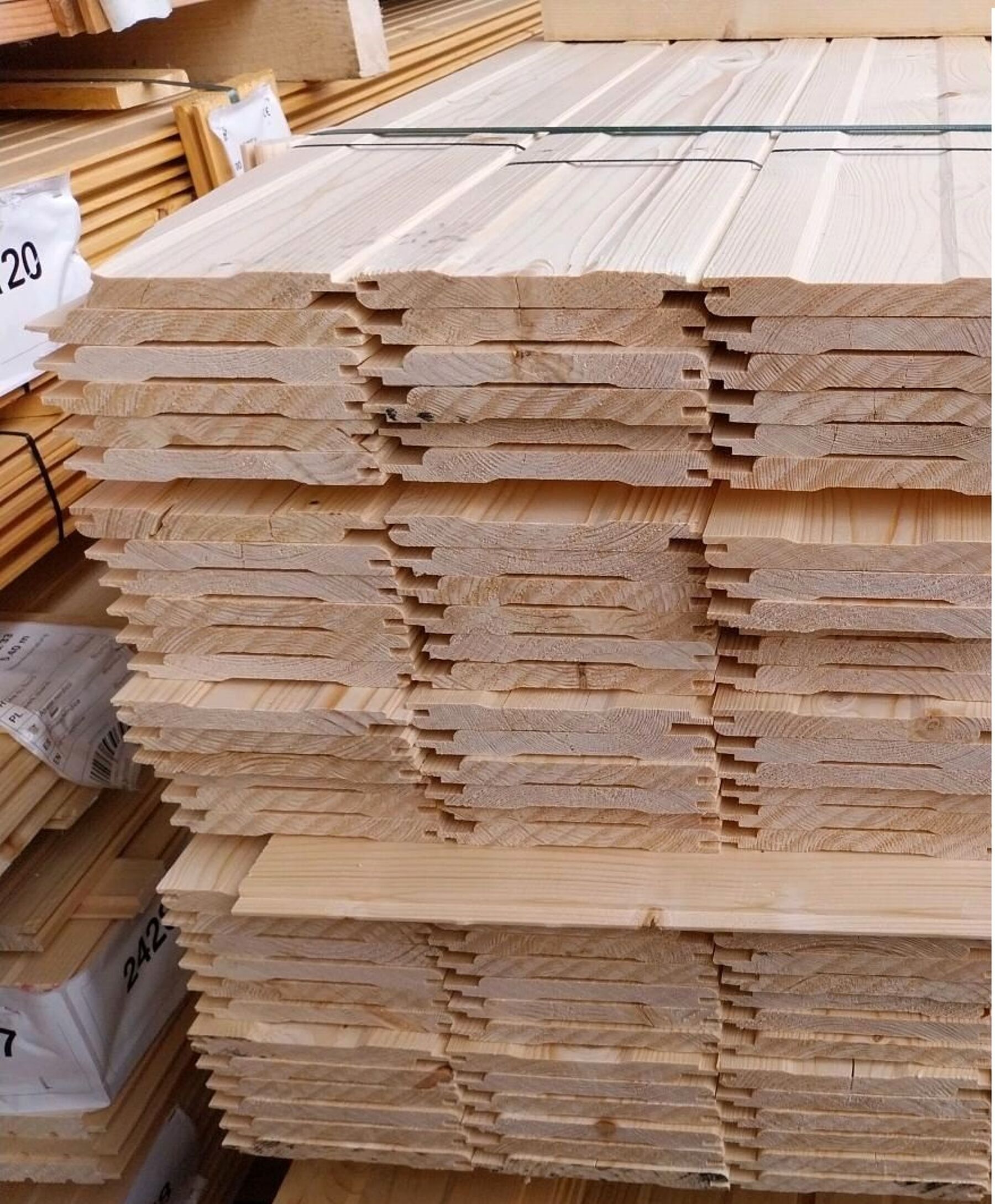 47 m² Nordische Fichte Profilholz Rundprofil, 15,5x146x5100 mm