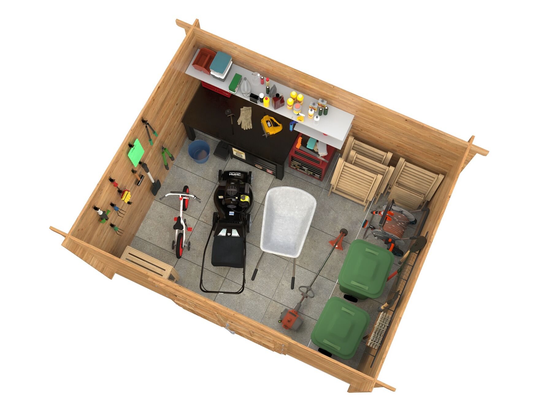 Gartenhaus Alice 9,0 m² mit Trapezblech Braun