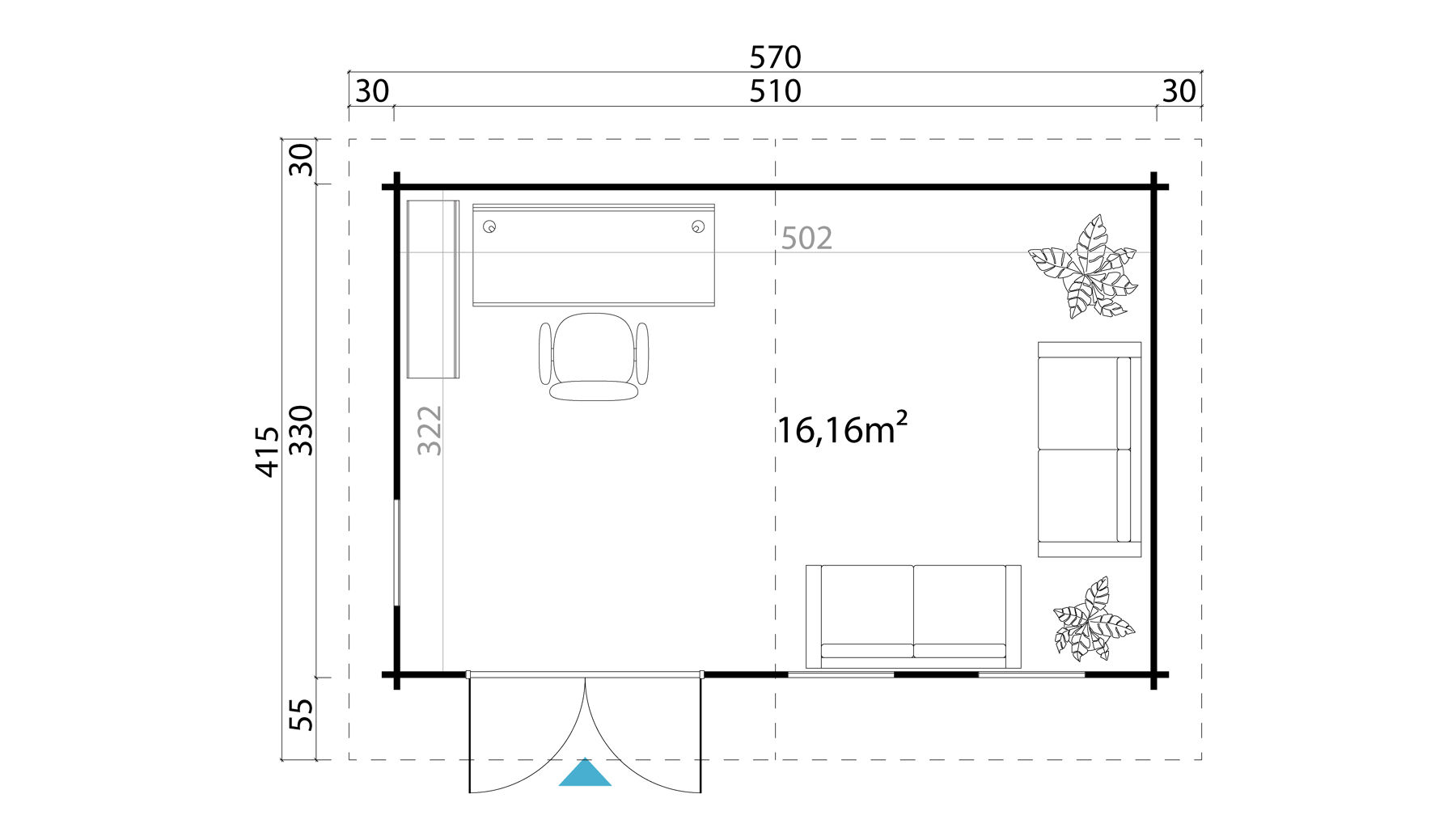 Gartenhaus Baruda 53 Schwedenrot