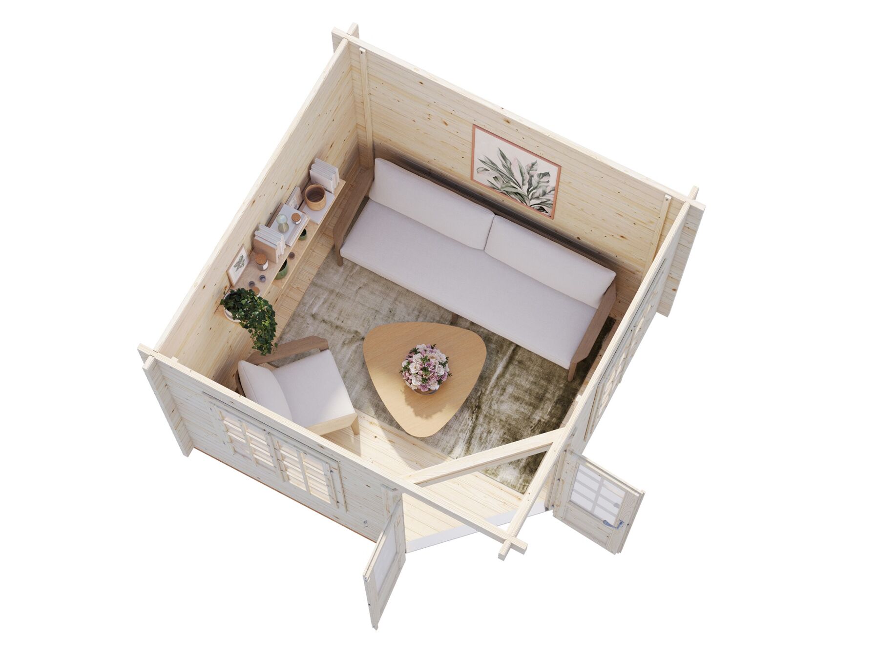 Pavillon Melanie 6,9 m² Hellbraun