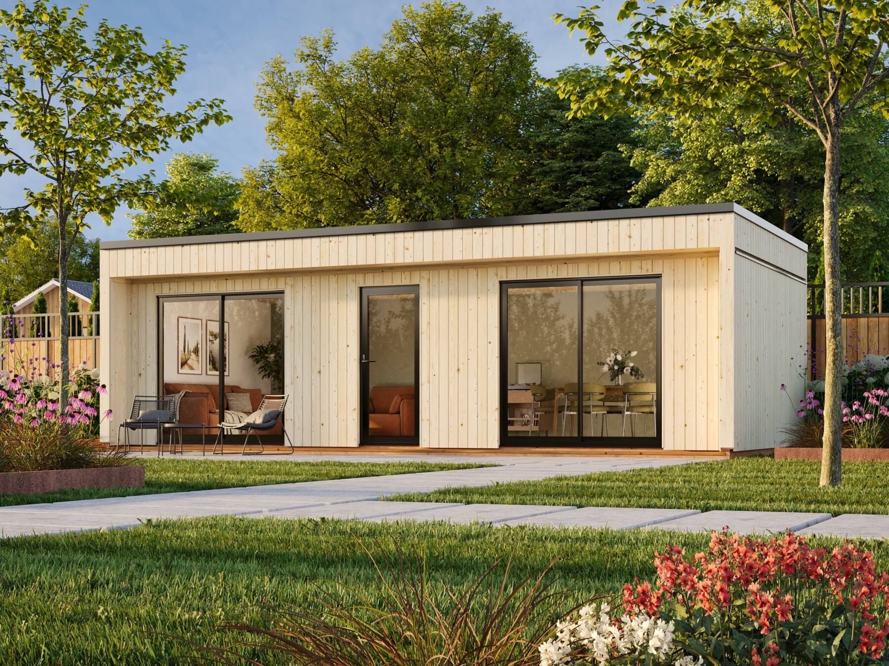 Modernes Tiny Haus Johanna 31,8 m² mit ISO-Glas Schiebetür