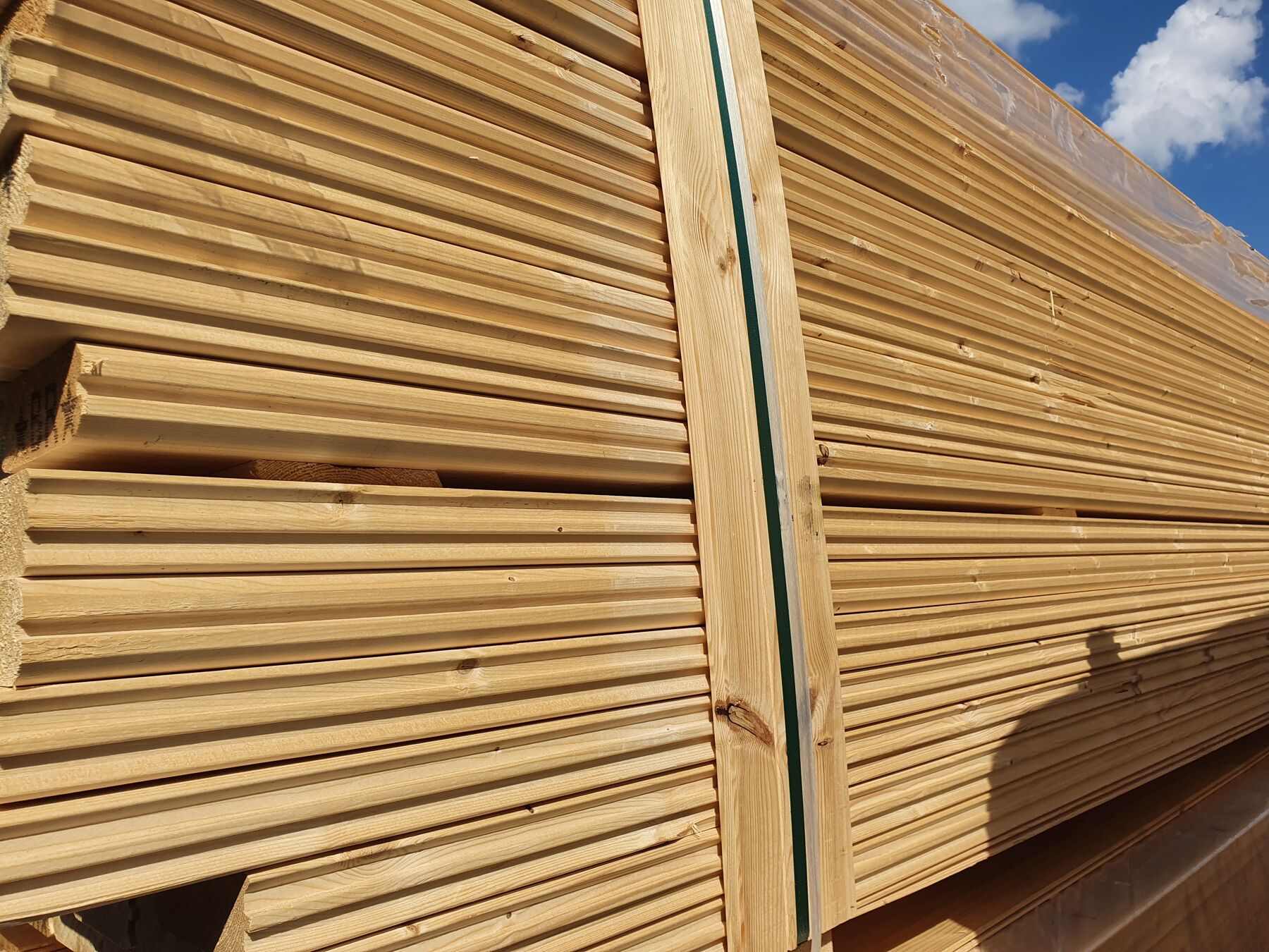 Blockhausbohlen 45 x 121 x 5100mm Natur