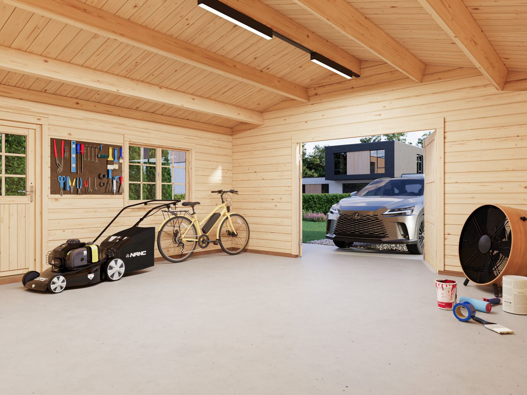 Drinnen, Innenarchitektur, Garage, Rasenmäher, Auto