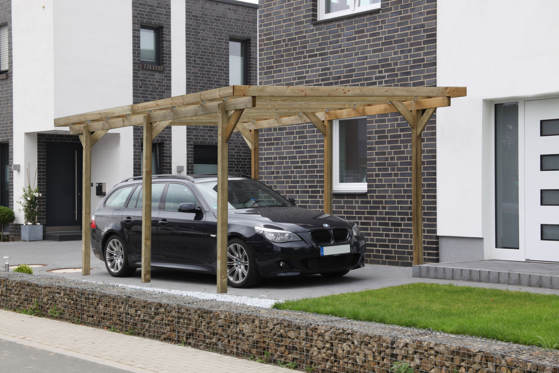 Carport Föhr KDI grün mit PVC Dach
