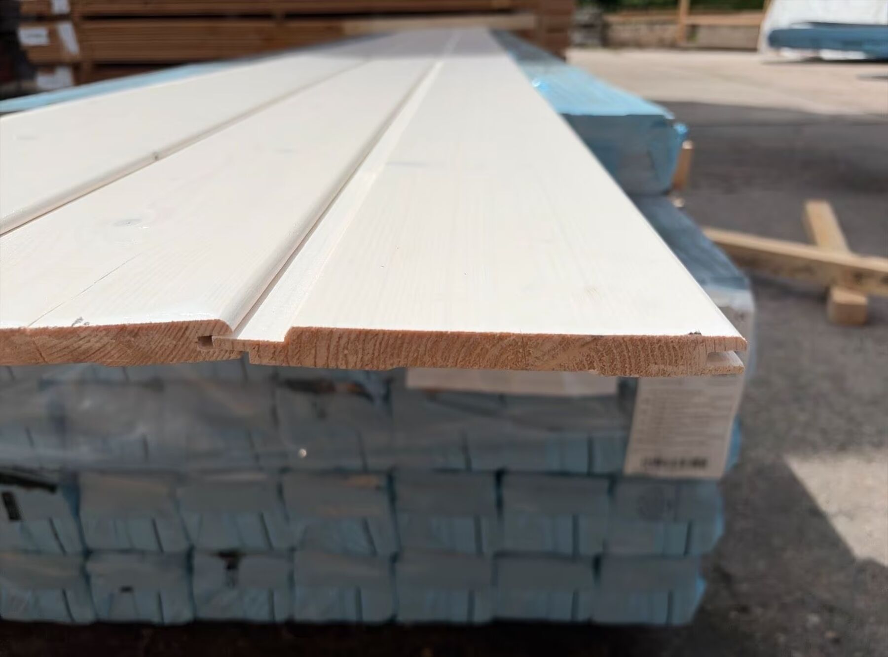 48,62 m² Fichte Profilholz Weiss, 13.5x146x4500 mm