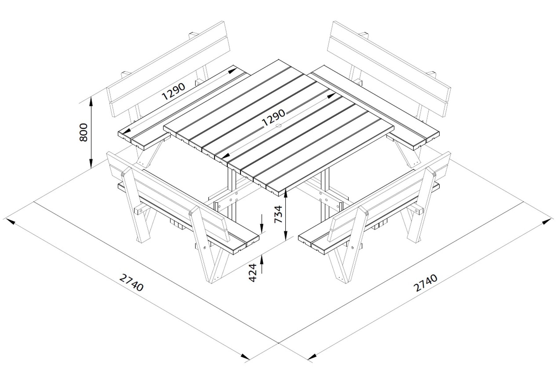 Tisch Mit Sitzbänken Arthur