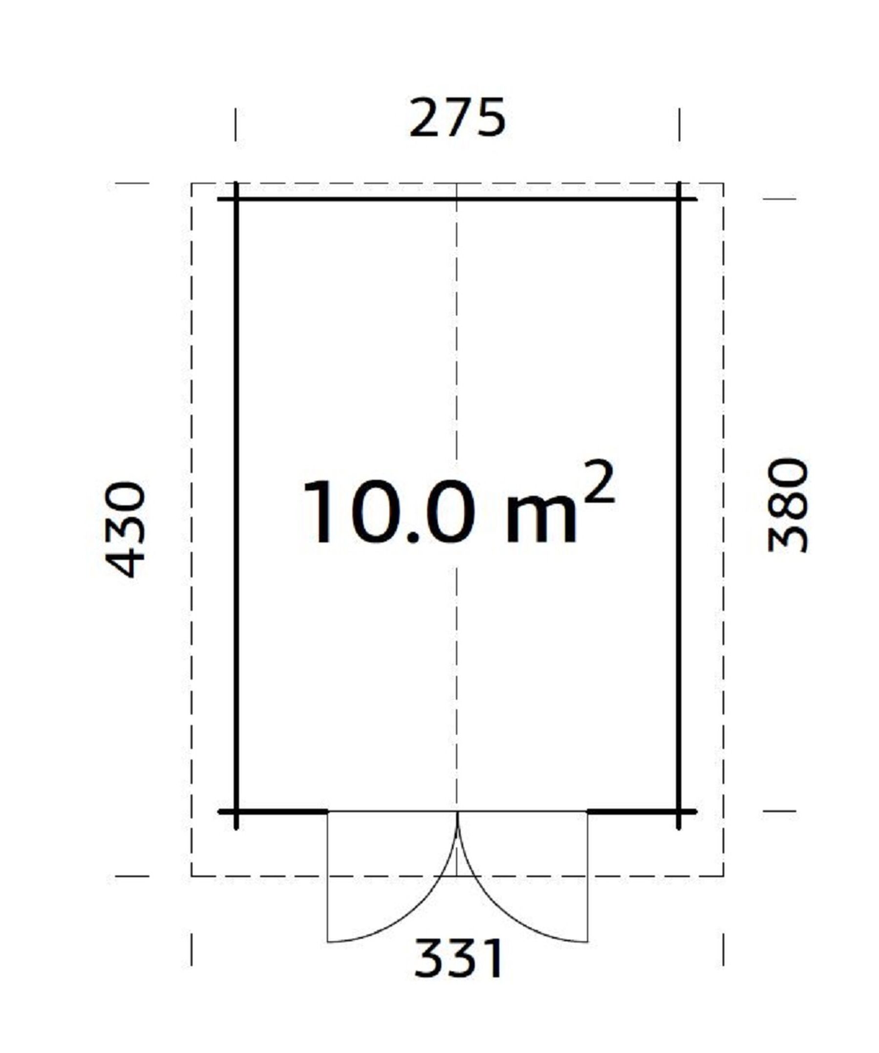 Gartenhaus Lotta 10,0 m² Grau