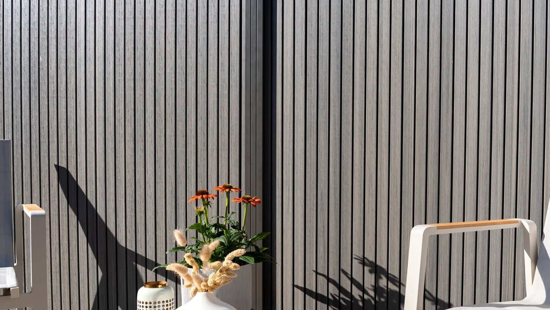 WPC Akustikzaun,  Shadowline Amethystgrau 175 x 180 cm Vertikal