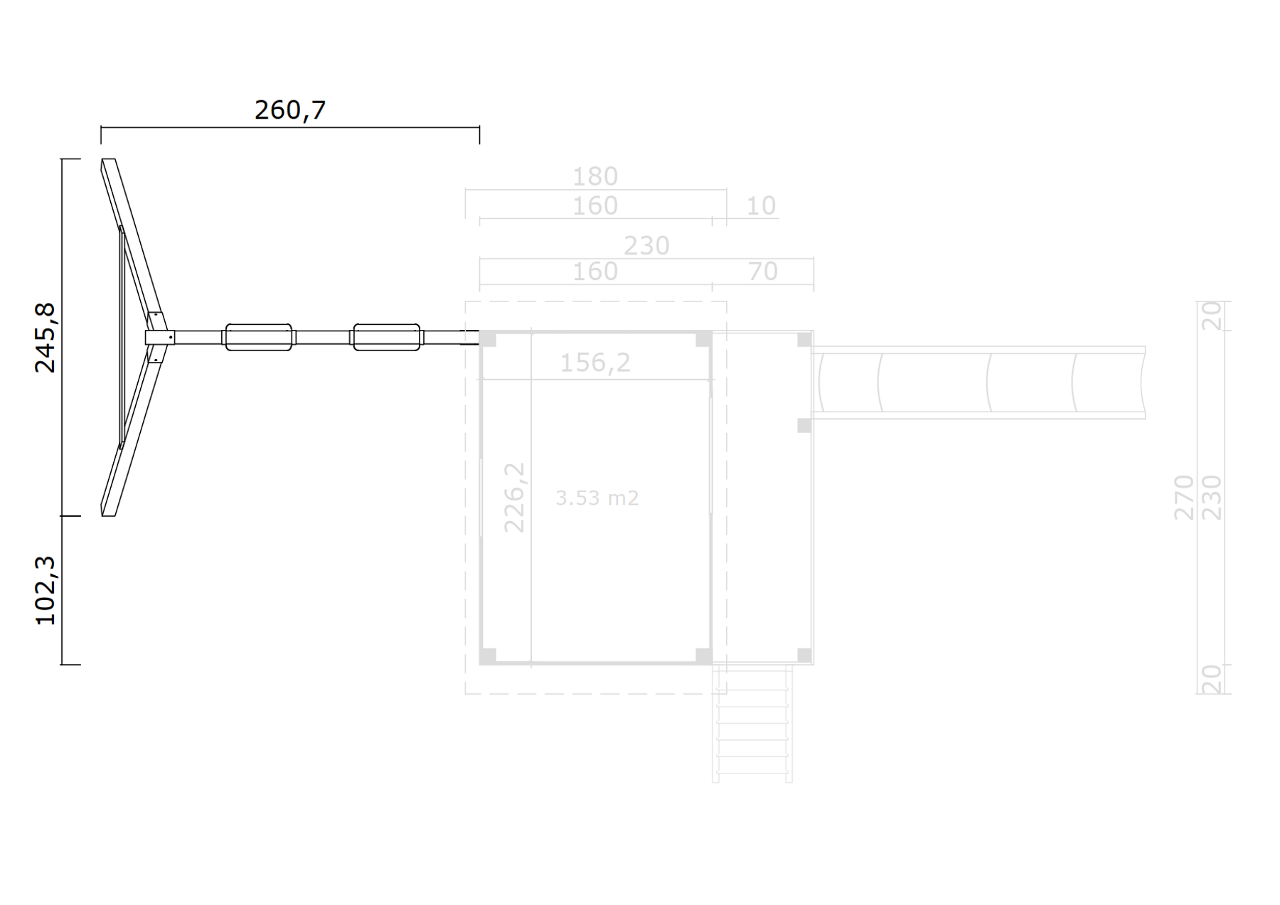 Schaukel Set für Stelzenhaus Tivoli Weiß