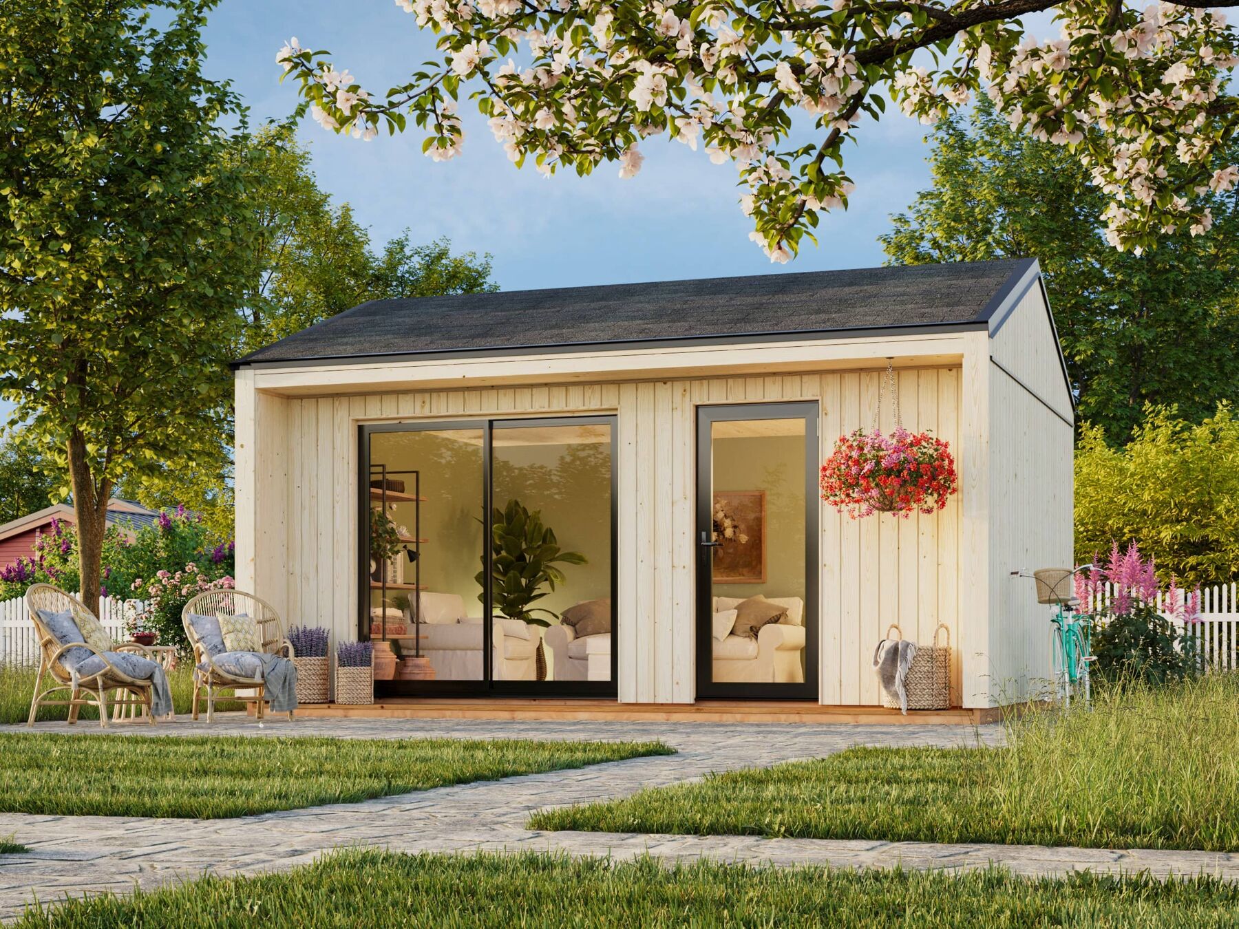 Modernes Tiny Haus Rebekka 19,4 m² mit ISO-Glas Schiebetür